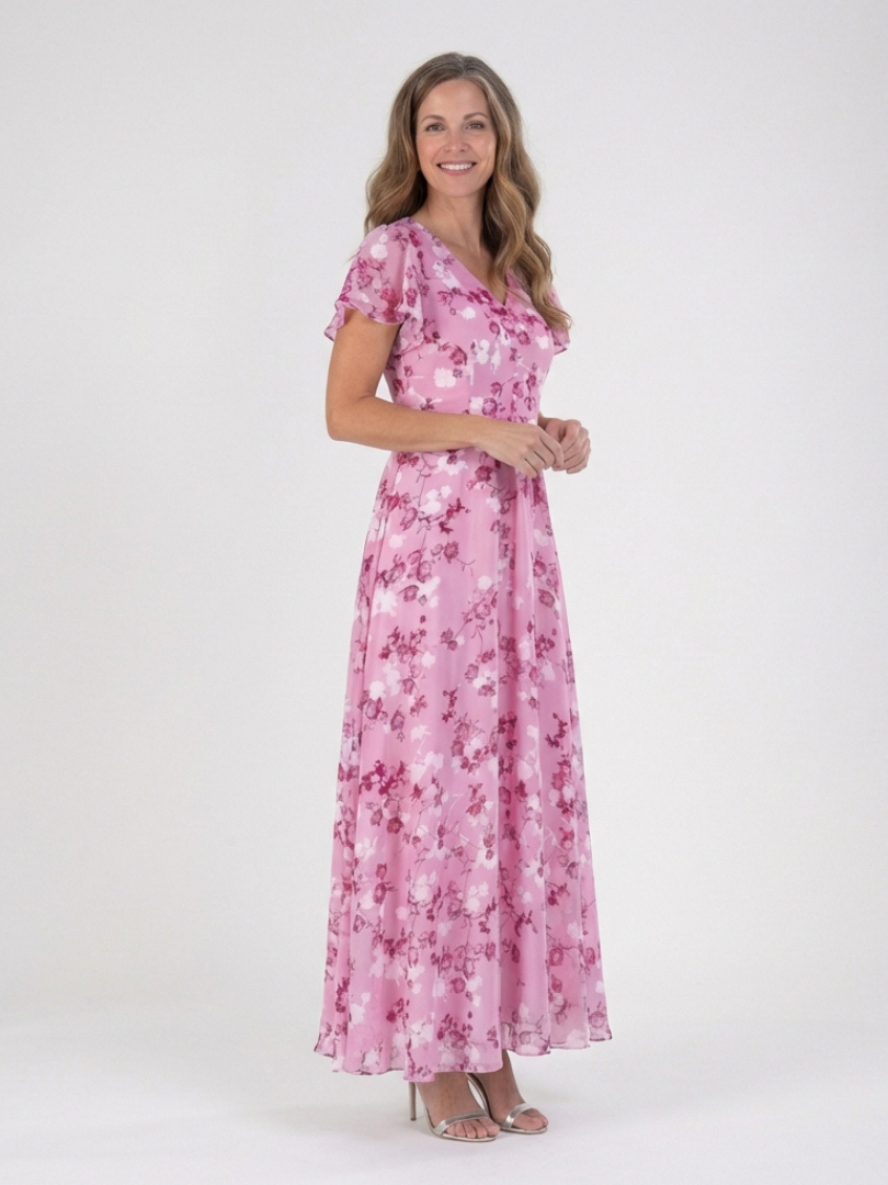 ROCÍO | Robe longue en mousseline à fleurs Irene
