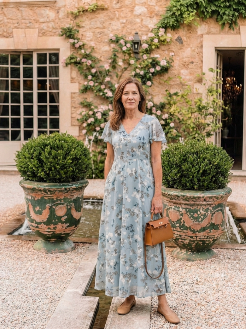 ROCÍO | Robe longue en mousseline à fleurs Irene