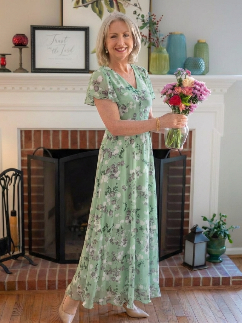 ROCÍO | Robe longue en mousseline à fleurs Irene