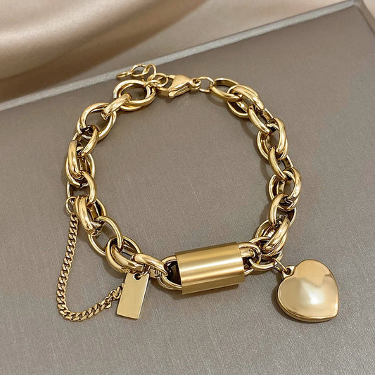 Juliette™ | Bracelet Chaîne Dorée Cœur