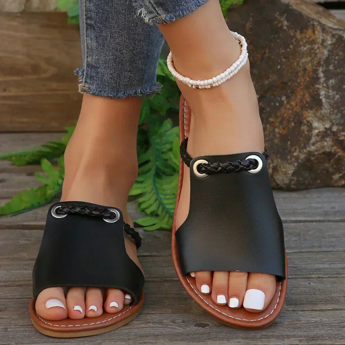 Marguerite™ | Sandales Tressées à Enfiler