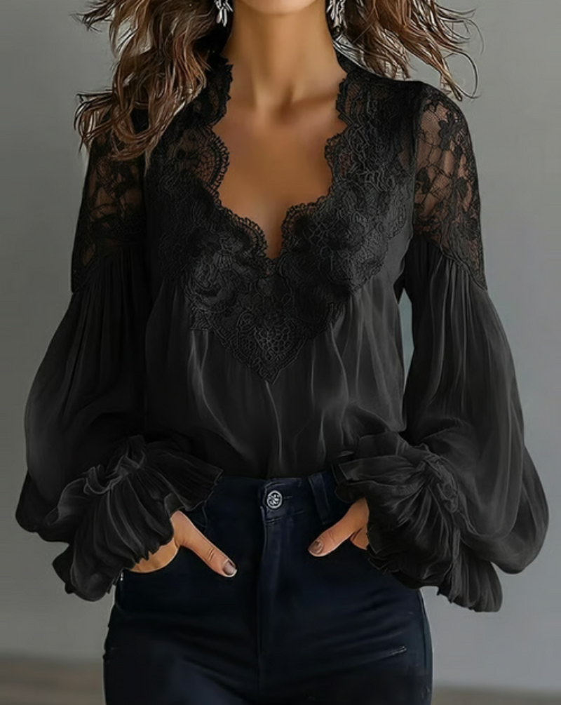 Céleste | Blouse Romantique à Dentelle