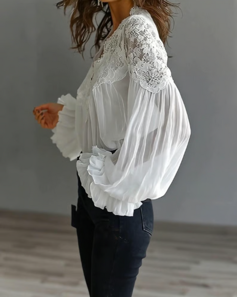 Céleste | Blouse Romantique à Dentelle