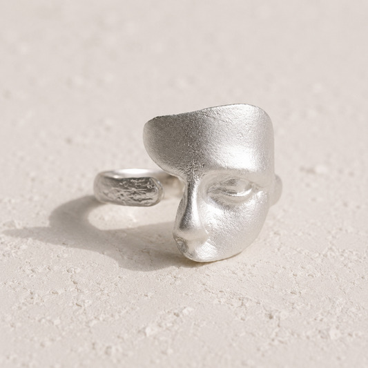 Bague réglable Amalia en argent sterling 925 avec finition satinée