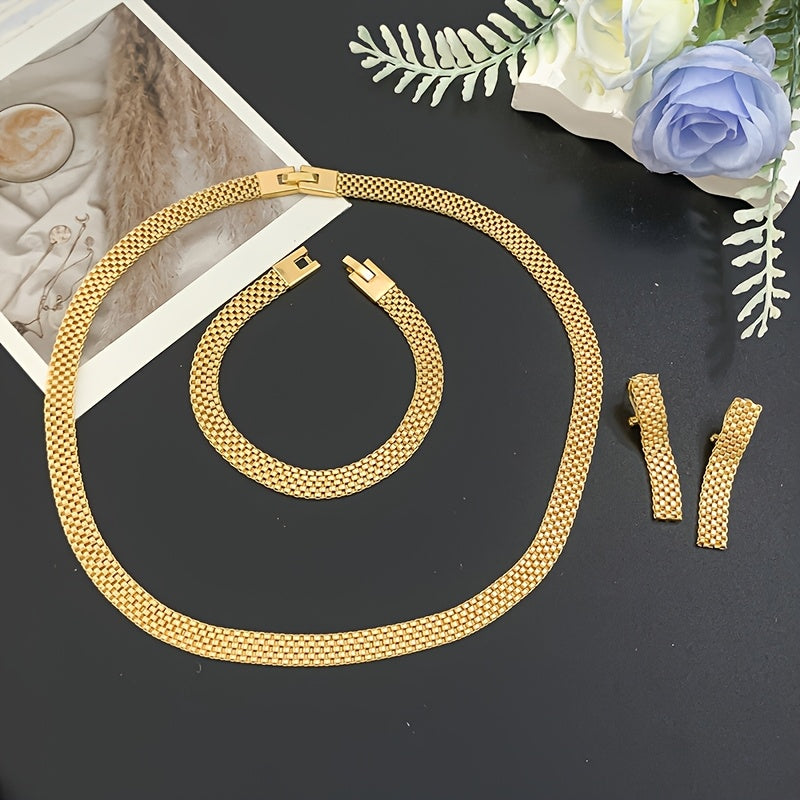 Aurélie™ | Set Collier Long, Bracelet & Boucles d'Oreilles Raffiné