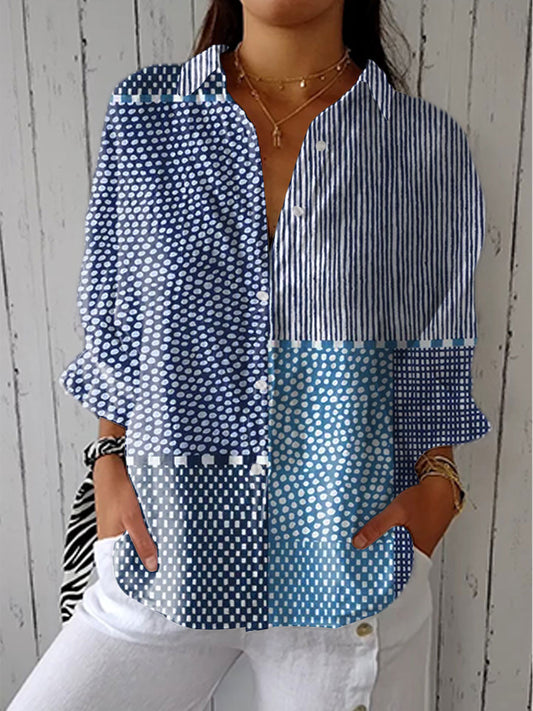 Rosalie™ | Blouse Patchwork Océan