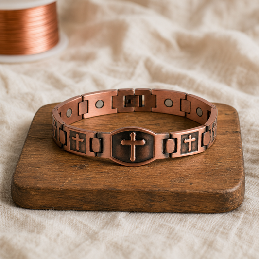 Bracelet en cuivre Croix