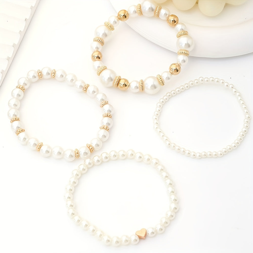 Camille™ | Set de Bracelets Perles et Cœur