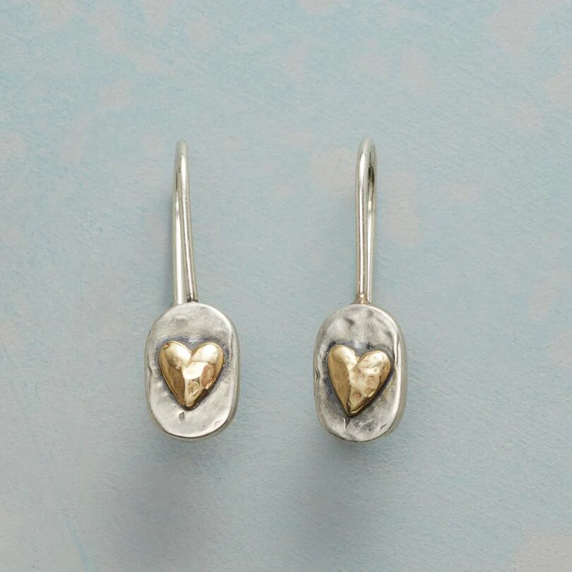 Cordélia™ | Boucles d'Oreilles Cœur Argent & Or