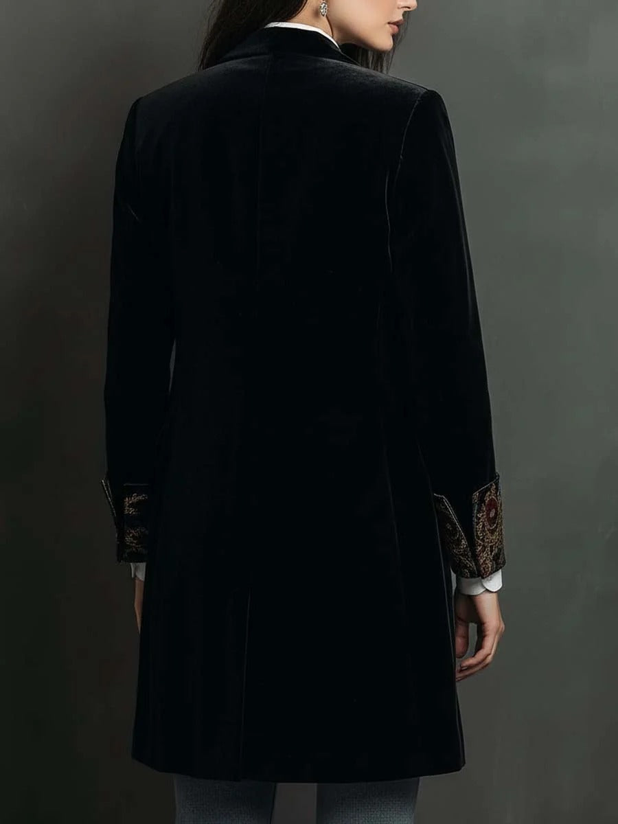 Margaux – Blazer Cintré à Motif Baroque