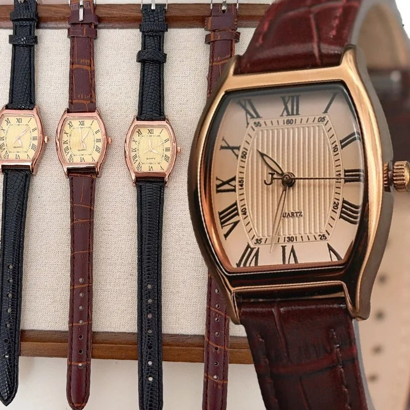 Montre Vintage Aurelia avec bracelet en cuir