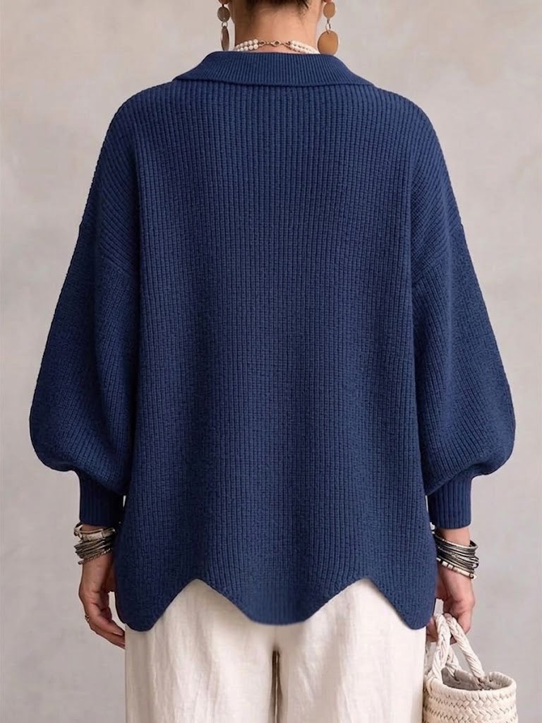 Isadora | Cardigan oversize à col et gros boutons métalliques
