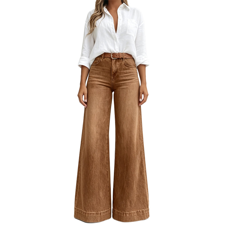 Lucía | Jean large taille haute effet galbant